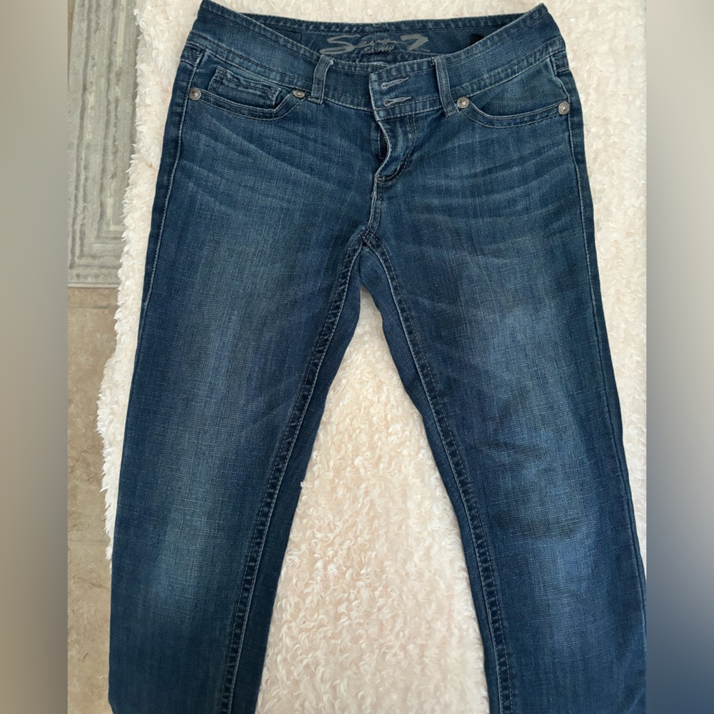 Seven7 Women's Skinny Jeans - Dark Blue - Picture 2 of 3